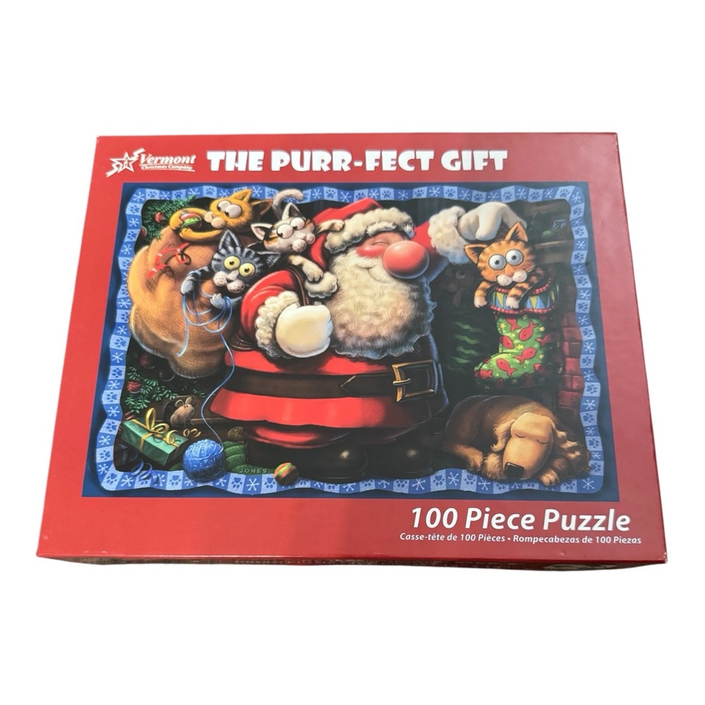 Vermont Christmas Company “The Purr-fect Gift” 100-Piece Jigsaw Puzzle